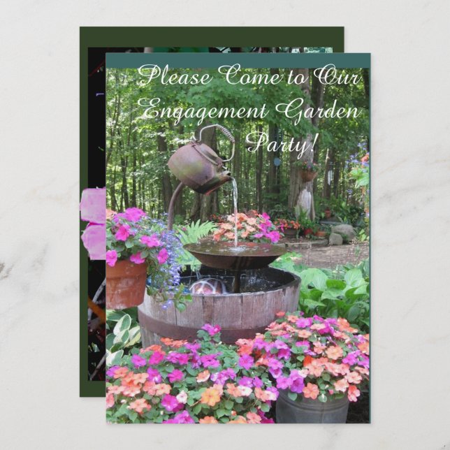 VERLOBUNG GARDEN PARTY CELEBRATION EINLADUNG (Vorne/Hinten)