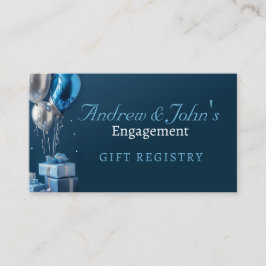 Verlobung Geschenk Registrierung Blue Balloons Begleitkarte