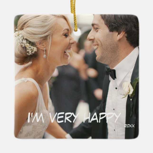 Verlobung Geschenke für Paare 2024 Weihnachten Keramikornament (Vorderseite)