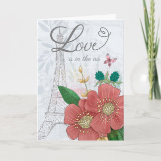 Verlobung Glückwunschs Blumeneiffelturm Karte