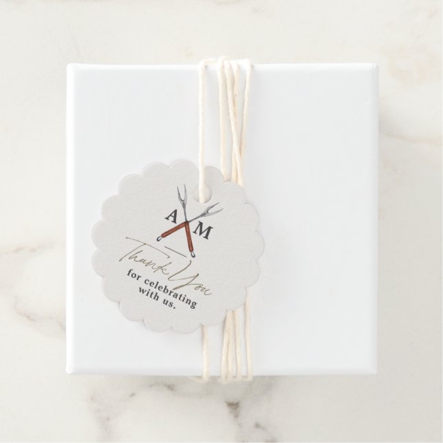 Verlobung GRILLEN Monogram Geschenkanhänger (Beispiel)