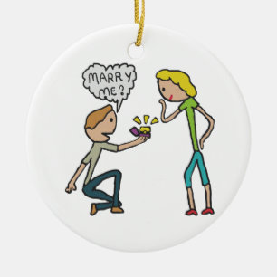 Verlobung heiraten mich Vorschlag Keramik Ornament