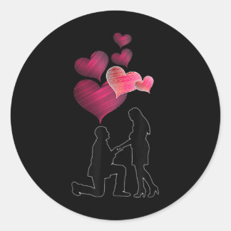 Verlobung - Heiraten Sie mich_ schlagen Verlobung Runder Aufkleber