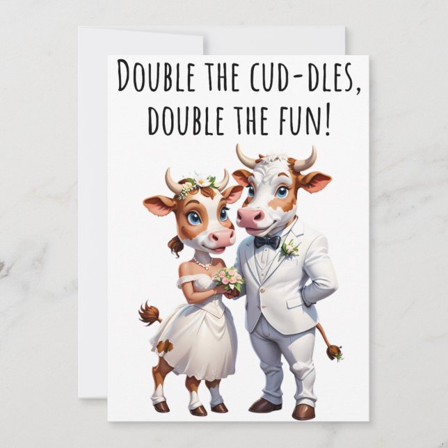 Verlobung Herzlichen Glückwunsch Cards Funny Cow C Einladung (Vorderseite)