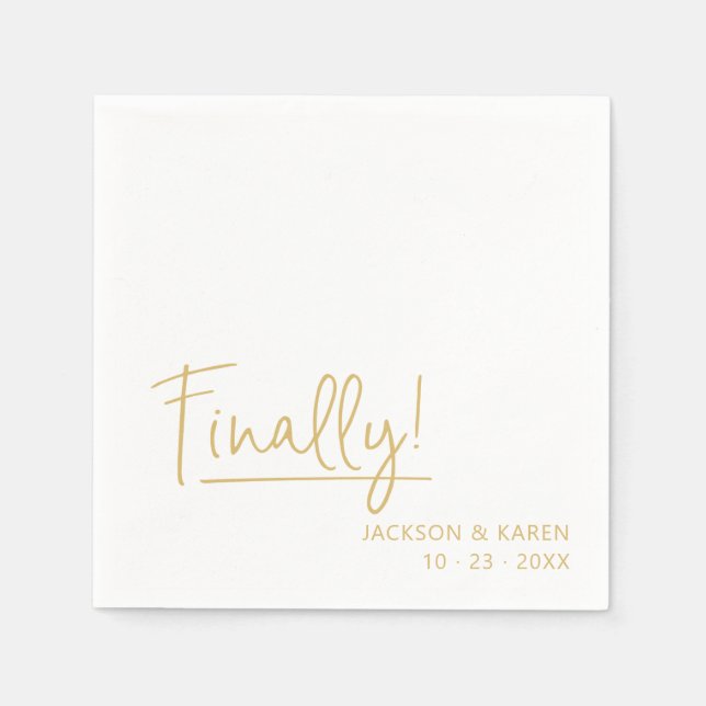 Verlobung / Hochzeit | Endlich! | Paper Napkin Serviette (Vorderseite)