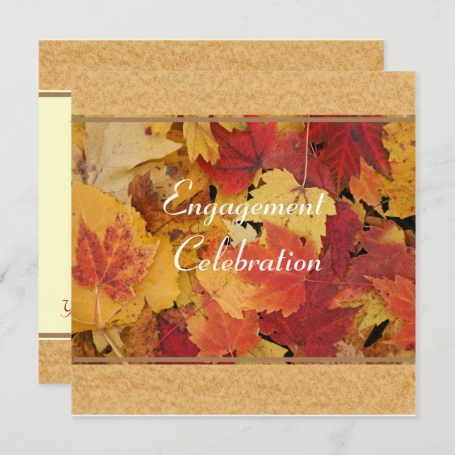 Verlobung im Herbst - Einladung (Vorne/Hinten)