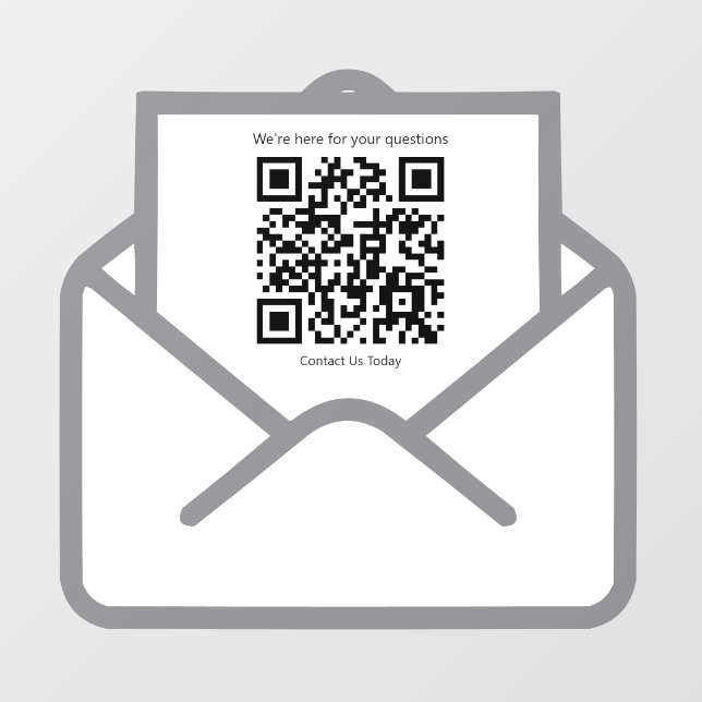 Verlobung Minimalistischer Umschlag QR-Code Fensteraufkleber (Blatt)