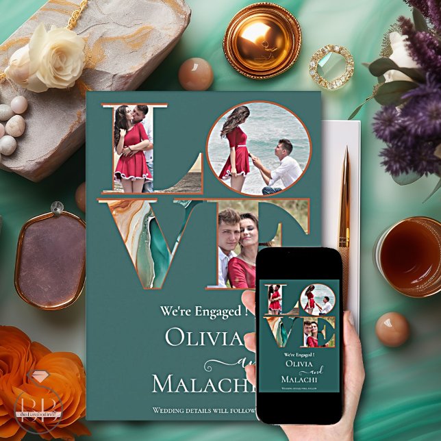 Verlobung Moderner Abstrakter Agate Jade Ankündigung (Von Creator hochgeladen)