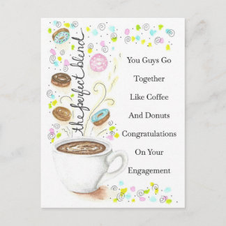 Verlobung Passt Zusammen Wie Kaffee und Donuts Postkarte