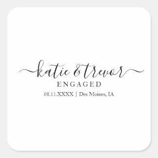 Verlobung Quadratischer Aufkleber