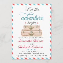 Verlobung Reisen Einladung Reisekoffer Adventure