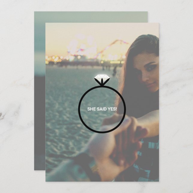 Verlobung Ring Party Einladung (Vorne/Hinten)