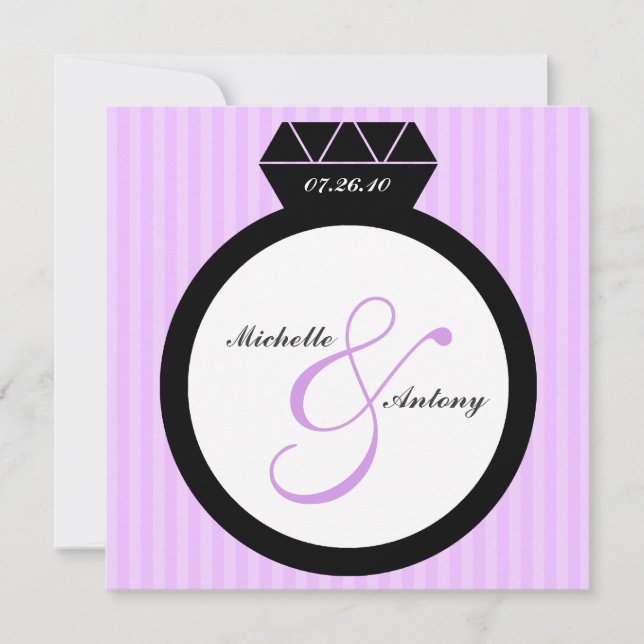 Verlobung Ring Save the Date Einladungen (Vorderseite)