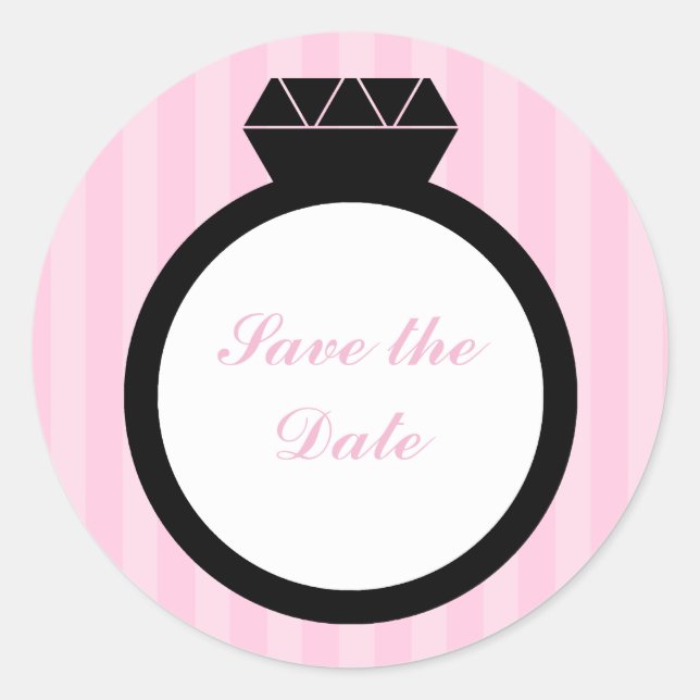 Verlobung Ring Wedding Siegel Runder Aufkleber (Vorderseite)