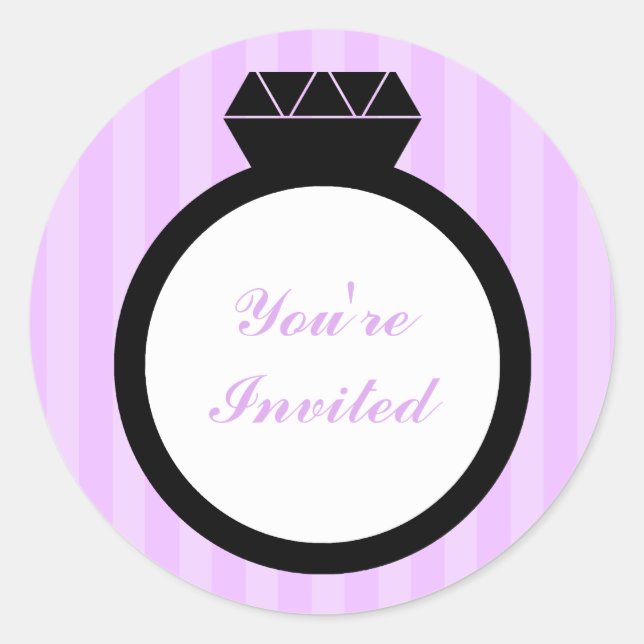 Verlobung Ring Wedding Siegel Runder Aufkleber (Vorderseite)