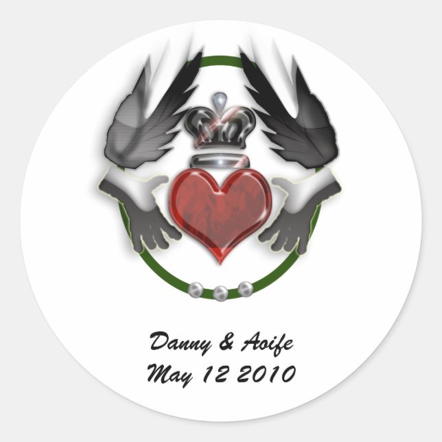 Verlobung Runder Aufkleber (Vorderseite)