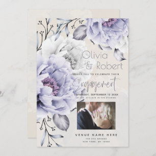 VERLOBUNG   Rustikaler Lilac und Alabaster Peony F Einladung