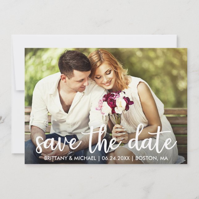 Verlobung Save the Date Modernes Foto Einladung (Vorderseite)