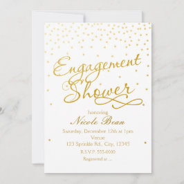VERLOBUNG SHOWER White & Gold Confetti Einladung