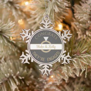 Verlobung Snowflake Gerahmte Ornamente