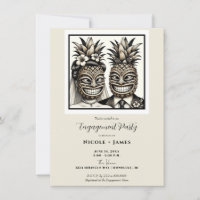 Verlobung von Brien und Groom Aloha Ananas Tiki