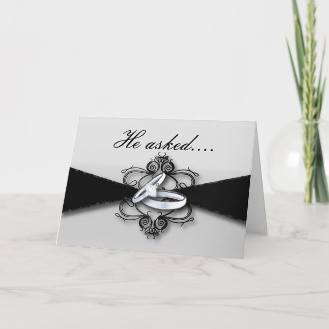 Verlobung von Hochzeitsbands gefragt Ankündigung (Vorderseite)