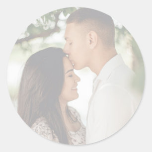 Verlobung Wedding Foto Envelope Runder Aufkleber