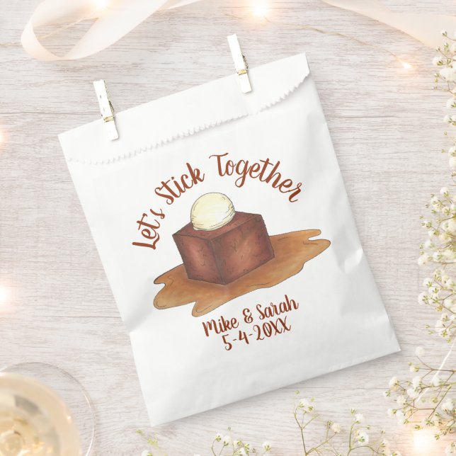 Verlobung Wedding Party Sticky Toffee Pudding Geschenktütchen (Ausgeschnitten)