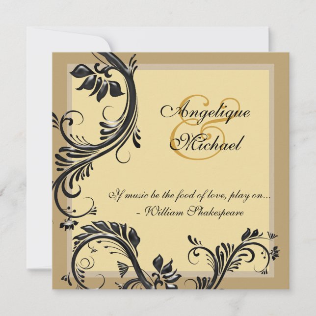 Verlobung zum braunen Schwarzen Hochzeitstag Einladung (Vorderseite)