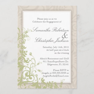 Verlobungs-Party-elegante Vintage Hochzeit laden Einladung