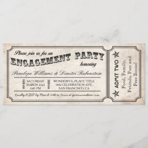 Verlobungs-Party-Vintage Karten-Einladungen Einladung