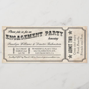 Verlobungs-Party-Vintage Karten-Einladungen Einladung