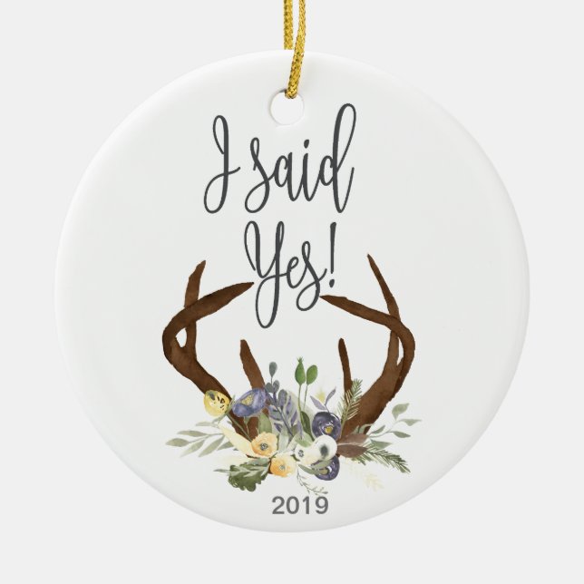 Verlobungs-Verzierung Keramik Ornament (Vorne)