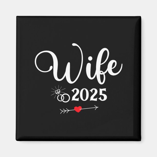 Verlobungsfeier 2025 Ehefrau Ehemann passend Magnet (Vorne)