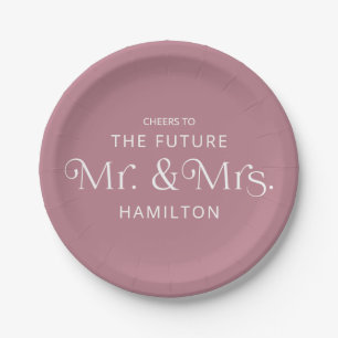 Verlobungsfeier Future Mr & Mrs Dusty Pink Pappteller