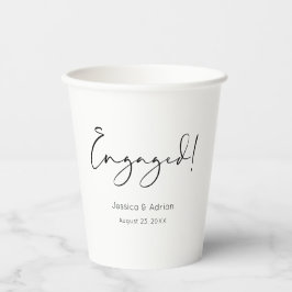 Verlobungsfeier mit minimaler Schrift Pappbecher