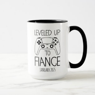 Verlobungsgeschenk für ihn, LEVELD UP TO FIANCÉ Tasse
