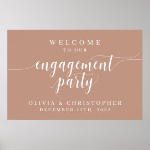 Verlobungsparty Willkommensplakat Champagner Poster