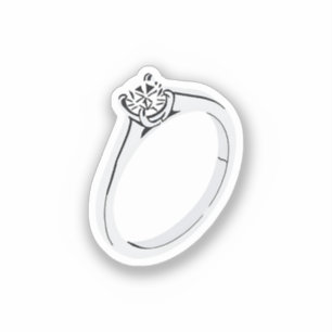 Verlobungsring mit Diamant Aufkleber