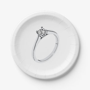 Verlobungsring mit Diamant Pappteller