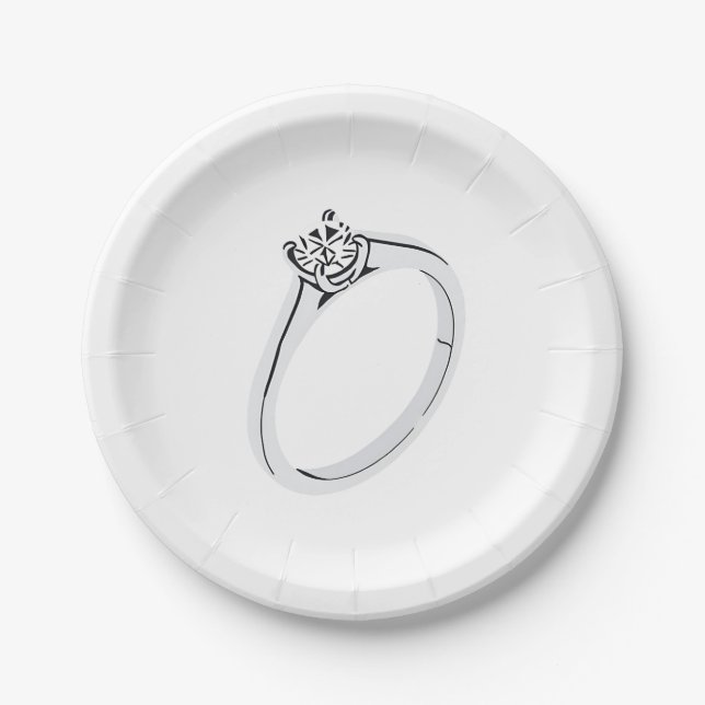 Verlobungsring mit Diamant Pappteller (Vorderseite)