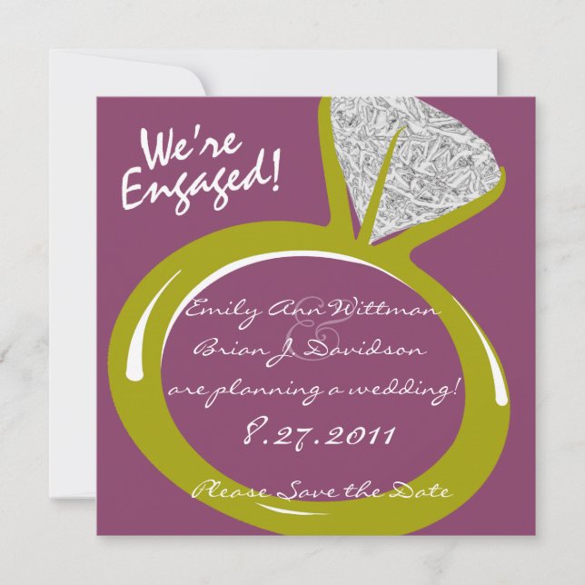 Verlobungsring / Rettet das Datum Save The Date (Vorderseite)