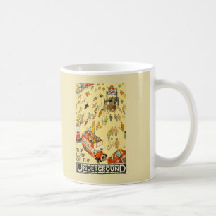 Verlockung des Untergrunds   London Vintage Plakat Kaffeetasse
