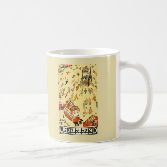Verlockung des Untergrunds | London Vintage Plakat Kaffeetasse (Rechts)