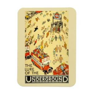 Verlockung des Untergrunds   London Vintage Plakat Magnet