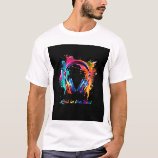 Verloren im Beat – Farbige Kopfhörer-Kunst T-Shirt