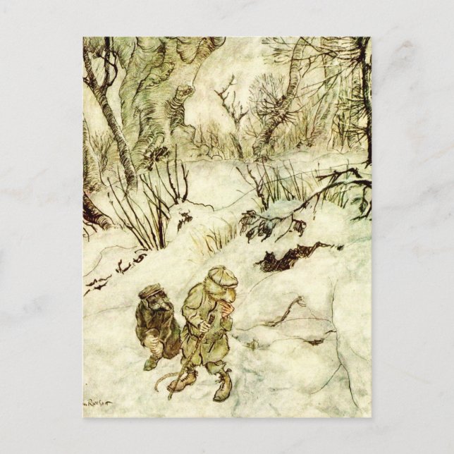 Verloren im Dunklen Wald von Arthur Rackham Postkarte (Vorderseite)