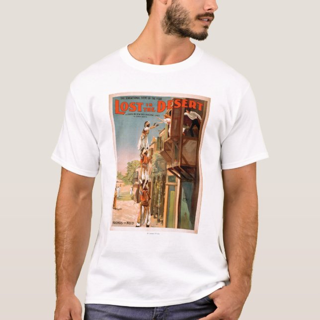 Verloren im Wüsten-arabischen Theaterplakat T-Shirt (Vorderseite)