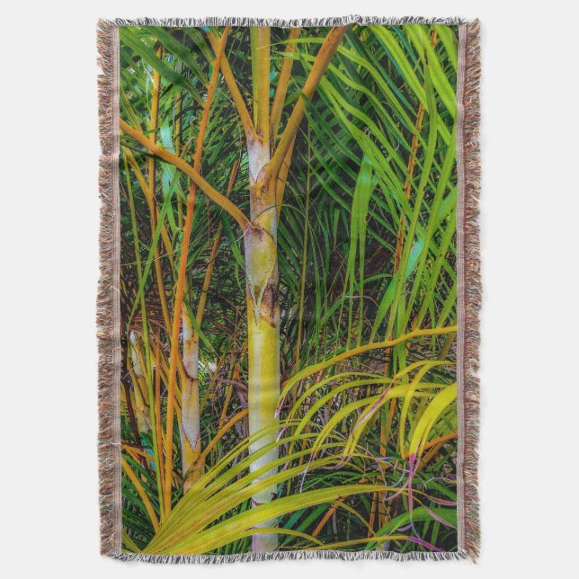Verloren in Areca Palms Throw Blanket Decke (Vorderseite Vertikal)