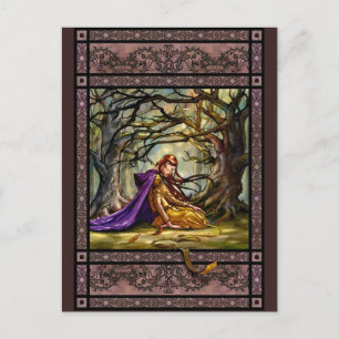 Verloren in der Holzpostkarte Postkarte